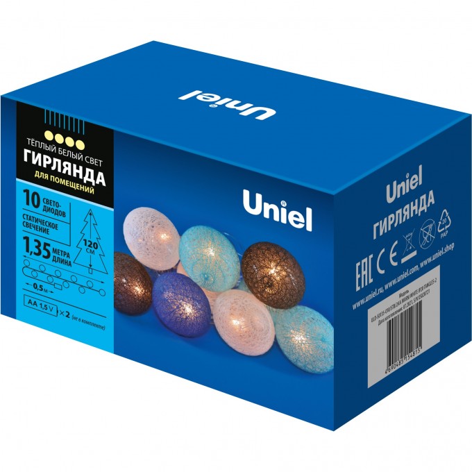 Гирлянда UNIEL ULD-S0135-010/STB/2AA WARM WHITE IP20 TANGLES-2 UL-00008420