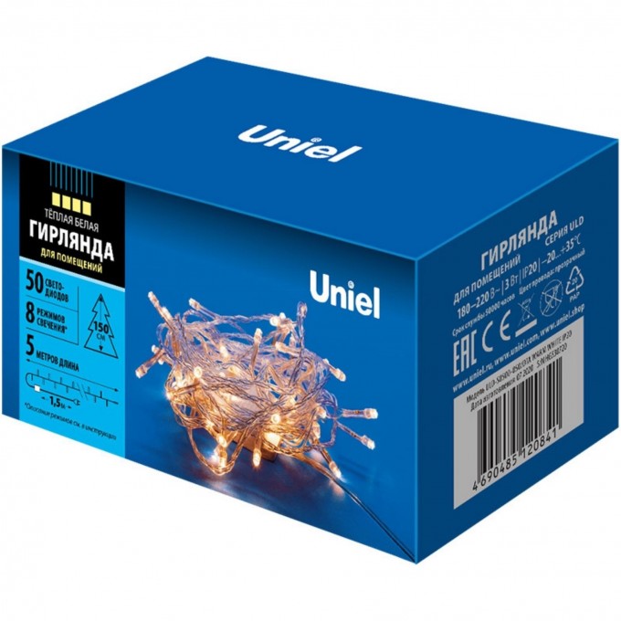 Гирлянда UNIEL ULD-S0500-050/DTA WARM WHITE IP20 UL-00005256