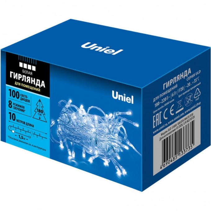 Гирлянда UNIEL ULD-S1000-100/DTA WHITE IP20 UL-00007201