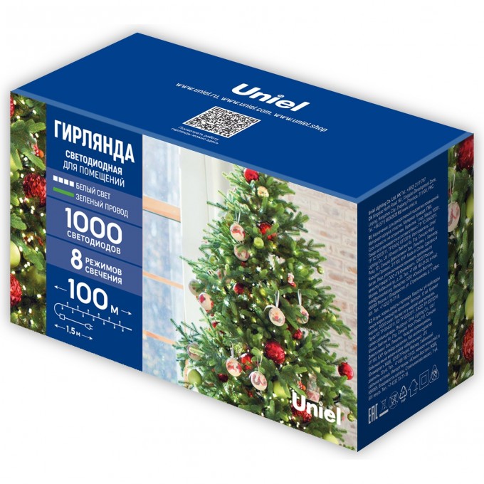 Гирлянда UNIEL ULD-S10000-1000/DGA WHITE IP20 UL-00009934