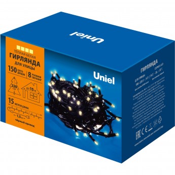 Гирлянда UNIEL ULD-S1500-150/DBA WARM WHITE IP67