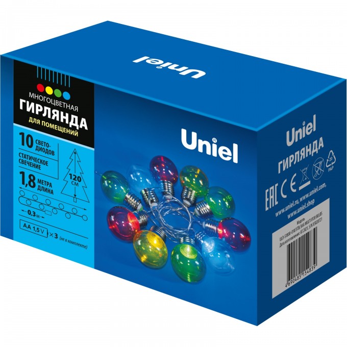 Гирлянда UNIEL ULD-S1800-010/STB/3AA MULTI IP20 BULBS UL-00008422