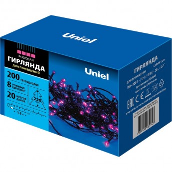 Гирлянда UNIEL ULD-S2000-200/DGA PINK IP20
