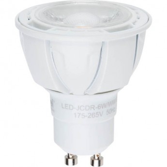 Лампа светодиодная диммируемая UNIEL LED-JCDR-6W/WW/GU10/FR/DIM/38D ALP01WH пластик