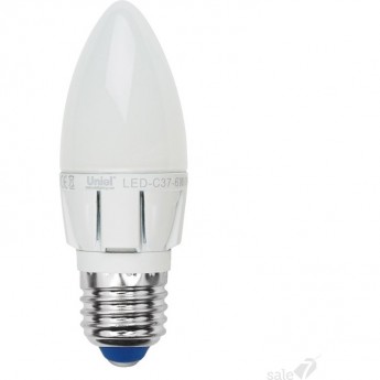 Лампа светодиодная UNIEL LED-C37-6W/WW/E27/FR ALP01WH