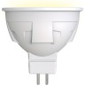 Лампа светодиодная UNIEL LED-JCDR 6W/WW/GU5.3/FR PLP01WH картон UL-00002424