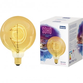 Лампа светодиодная UNIEL LED-SF02-5W/SOHO/E27/CW GOLDEN GLS77GO