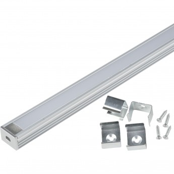Накладной алюминиевый профиль UFE-K10 SILVER/FROZEN 200 POLYBAG