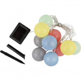 Садовая гирлянда UNIEL USL-S-139/PM2000 COTTON BALLS на солнечной батарее «Клубки»