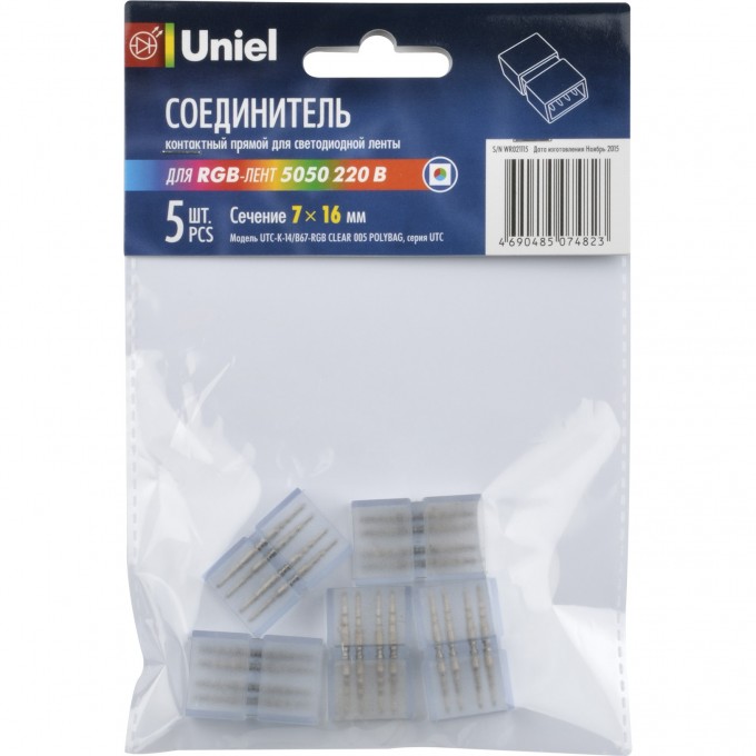 Соединитель контактный UNIEL UTC-K-14/B67-RGB CLEAR 005 POLYBAG 10826