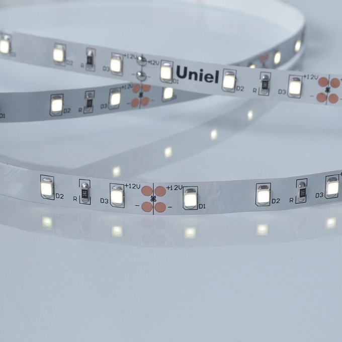 Светодиодная лента UNIEL ULS-M11-2835-60LED/m-8mm-IP20-DC12V-4,8W/m-4M-6500K PROFI катушка в герметичной упаковке UL-00007998