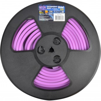 Светодиодная лента UNIEL ULS-N11-2835-120LED/m-8mm-IP67-DC24V-10W/m-15M-PURPLE катушка в герметичной упаковке