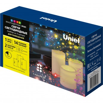 Светодиодная свеча UNIEL ULD-F052 RGB RC CANDLE SET3