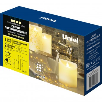 Светодиодная свеча UNIEL ULD-F055 WARM WHITE RC CANDLE SET3