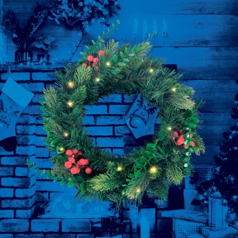 Украшение светодиодное «Венок» UNIEL ULD-T4040-020/SNA/3AA WARM WHITE IP20 WREATH